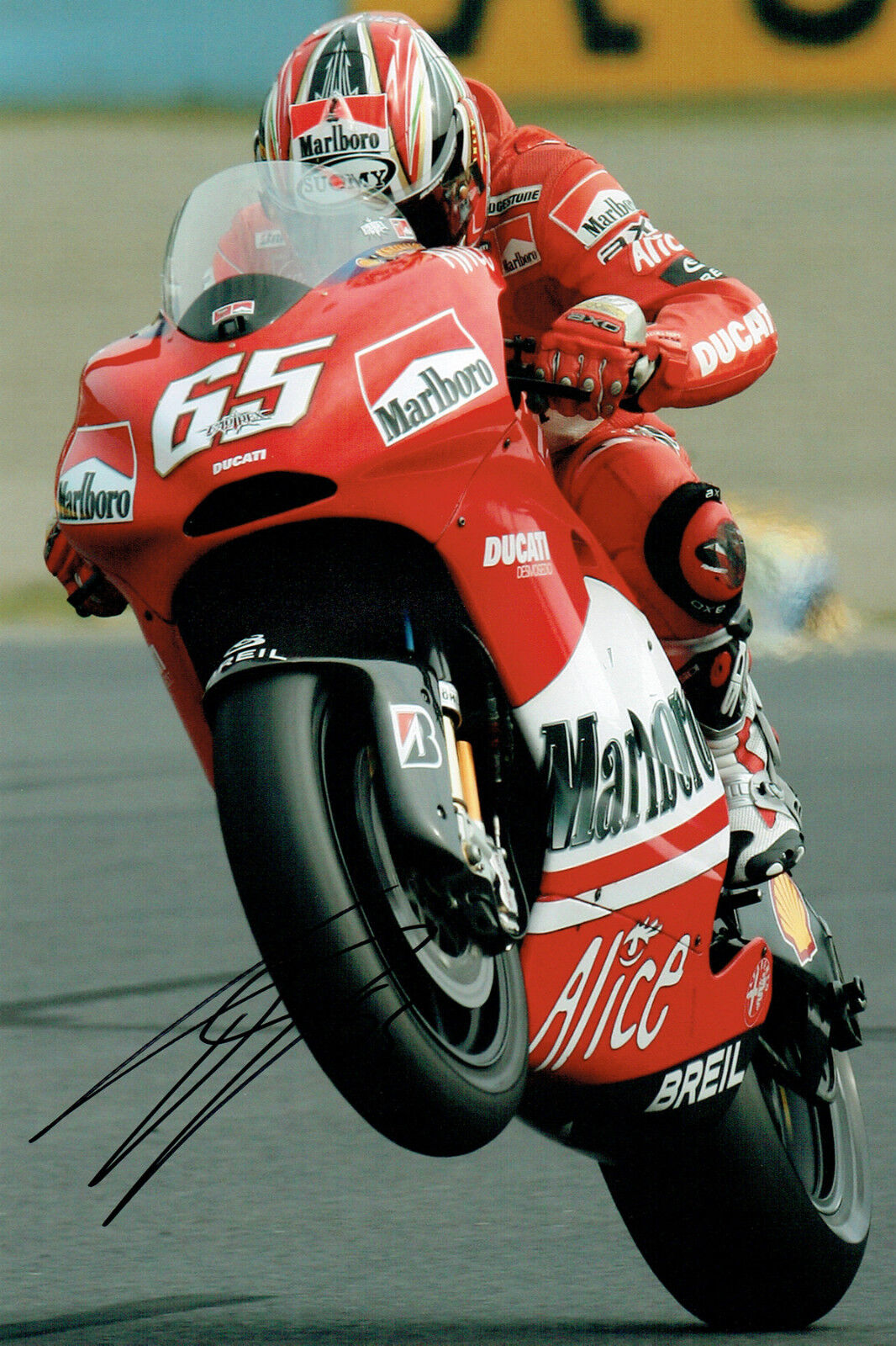 Loris CAPIROSSI SIGNED 12x8 Autograph Photo Poster painting Ducati Rider AFTAL COA