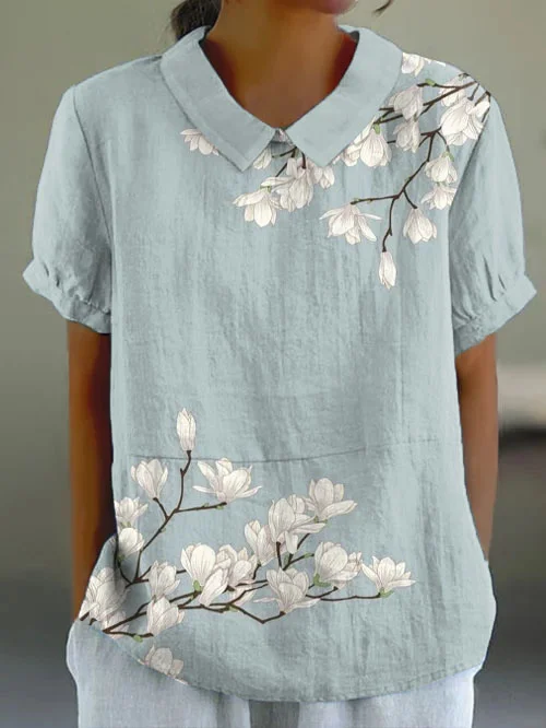 Women's Floral Art Short Sleeve Top
