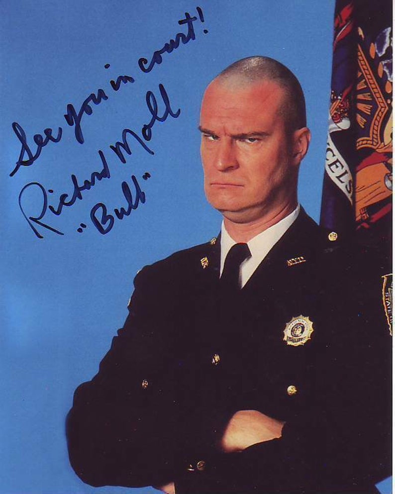 Richard moll signed autographed night court bull Photo Poster painting great content