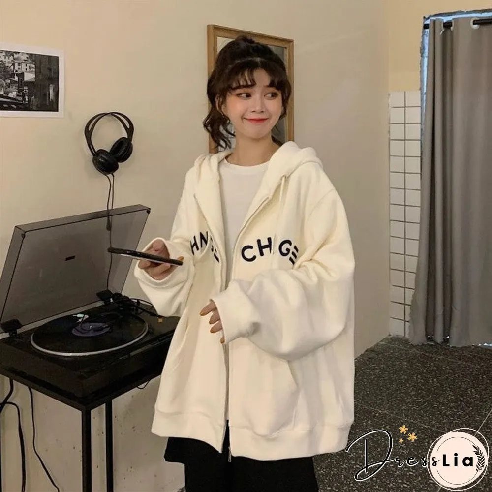 Korean Fashion Oversized Hoodie clothes for women Harajuku full sleeve Japanese streetwear