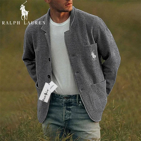 Męska kurtka wełniana z kołnierzem Ralph Lauren