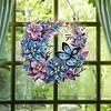 Diamond Painting Acrylic Flower Butterfly Wreath Pendant for Wall Window