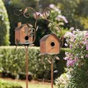 Whimsical Birdhouse Garden Stakes Decor