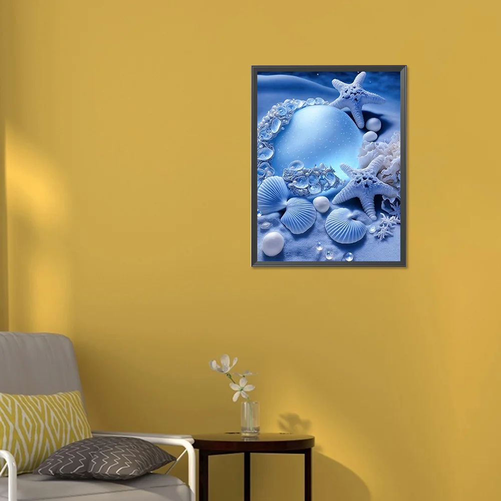 Diamond Painting - Full Round Drill - Coastal Blue Shell(Canvas|30*40cm)