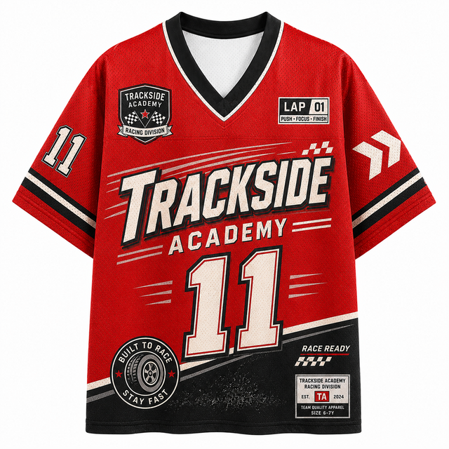 Surf Trackside Academy Cotton T-Shirt - Red / White / Black