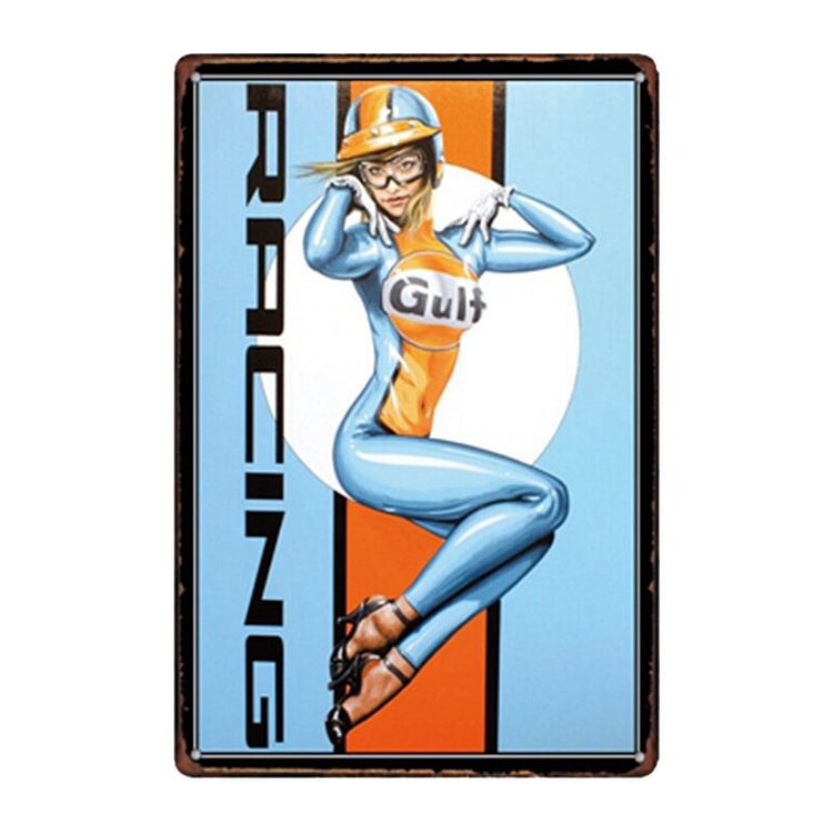 Pin Up Girl GULF - Vintage Tin Signs/Wooden Signs - 20*30cm/30*40cm