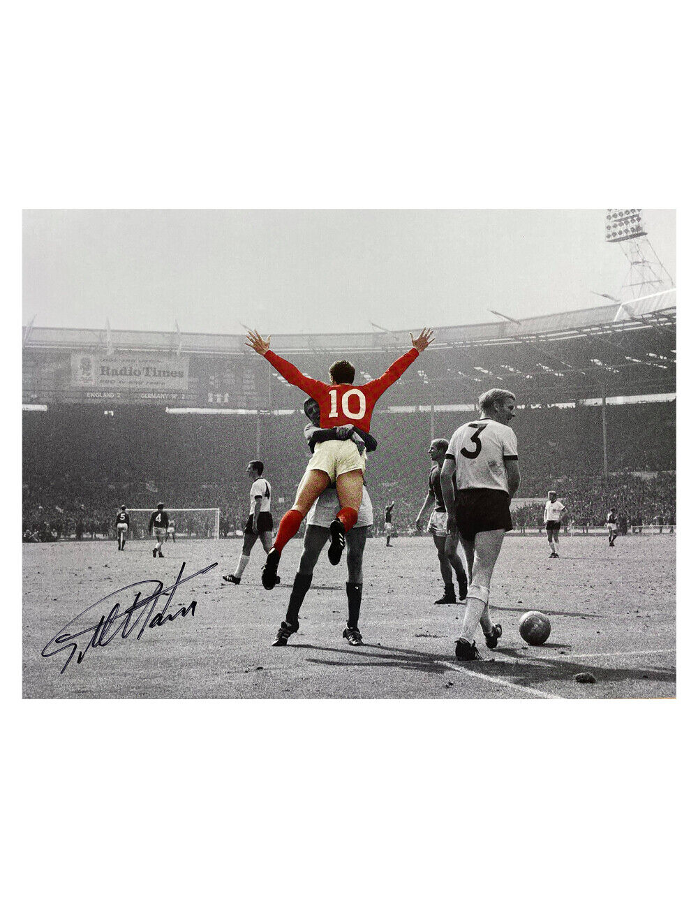 16x12 1966 World Cup Photo Poster painting Signed By Sir Geoff Hurst 100% Authentic With COA