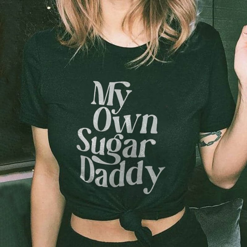 Minnieskull My Own Sugar Daddy Letters T-shirt - Minnieskull