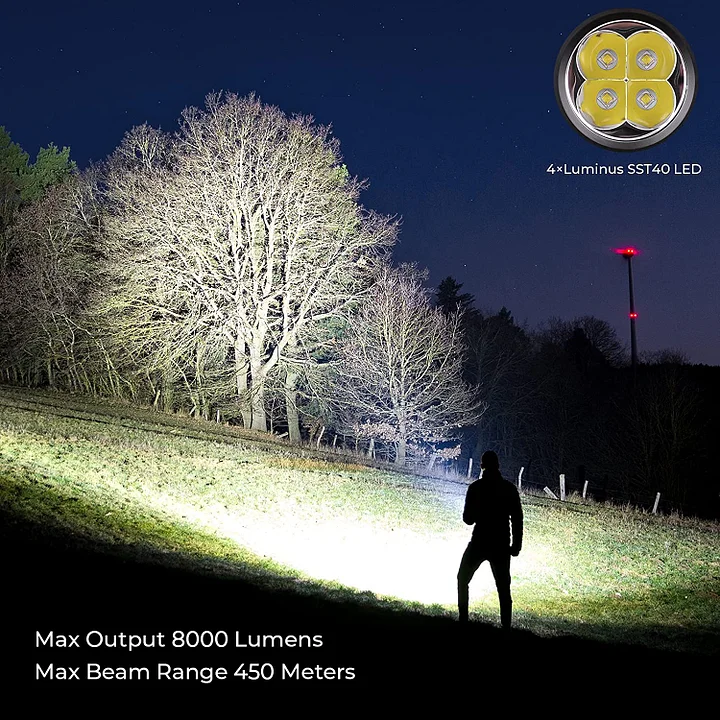 8000 lumens flashlight rechargeable Coast XP40R Lumen Dual-Power LED with POWERiQ Real-TIME Display, 5 Light Modes, Ultra View Flood Beam, Push/Pull Focus the rechargeable XP46Rshines up to 8000 Lumen from its 10.4 in Smartech Products ULTRATECH-8000 8000 Lumen