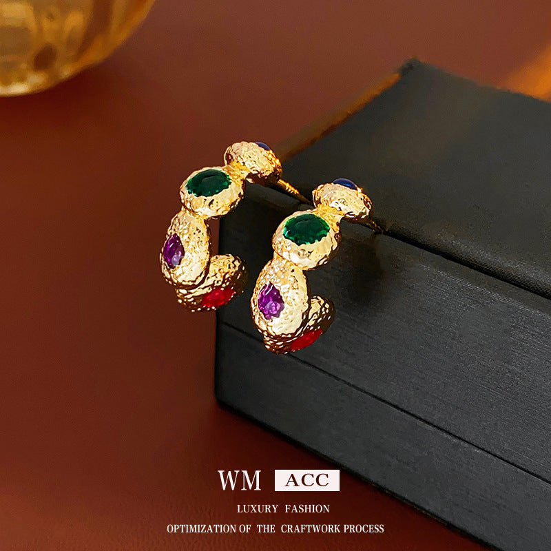 Medieval Circle Geometric Alloy Electroplating Earrings