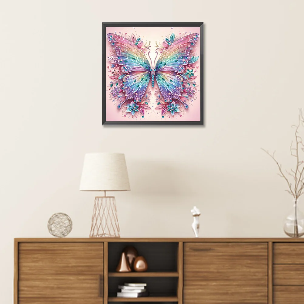 Diamond Painting - Partial Special Shaped Drill - Butterfly(Canvas|30*30cm)