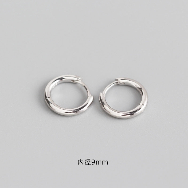 1 Pair 925 Sterling Silver Geometric Hoop Earrings