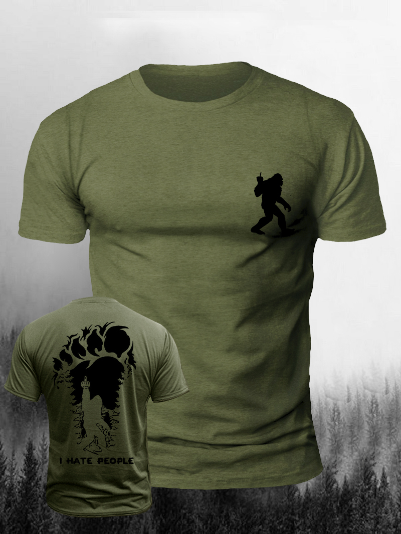I Hate People Orangutan Back Printed T-shirt