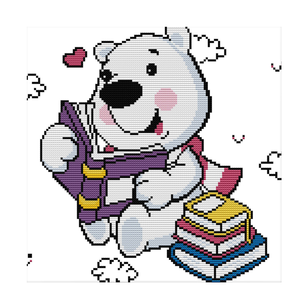

Study Well - 14CT Stamped Cross Stitch - 31*31CM, 501 Original
