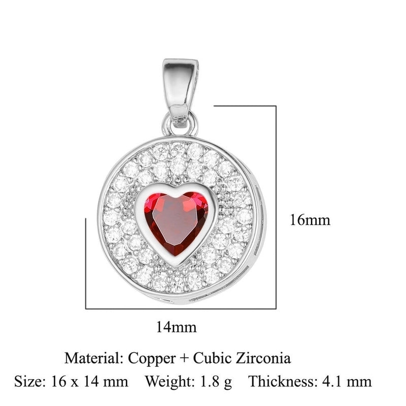 1 Piece Copper Zircon 18K Gold Plated Heart Shape Rose