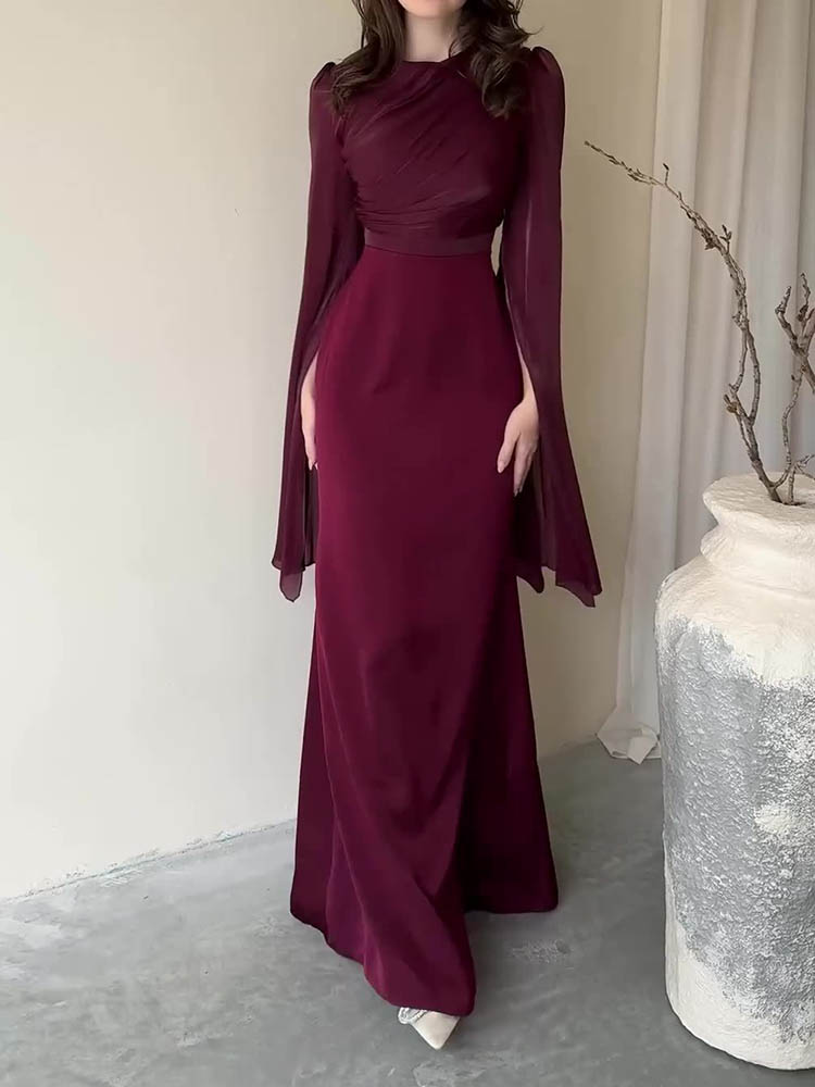 Rotimia Elegant Solid Color Slim Dress