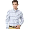 Cotton Plaid Business Embroidered Casual Shirt