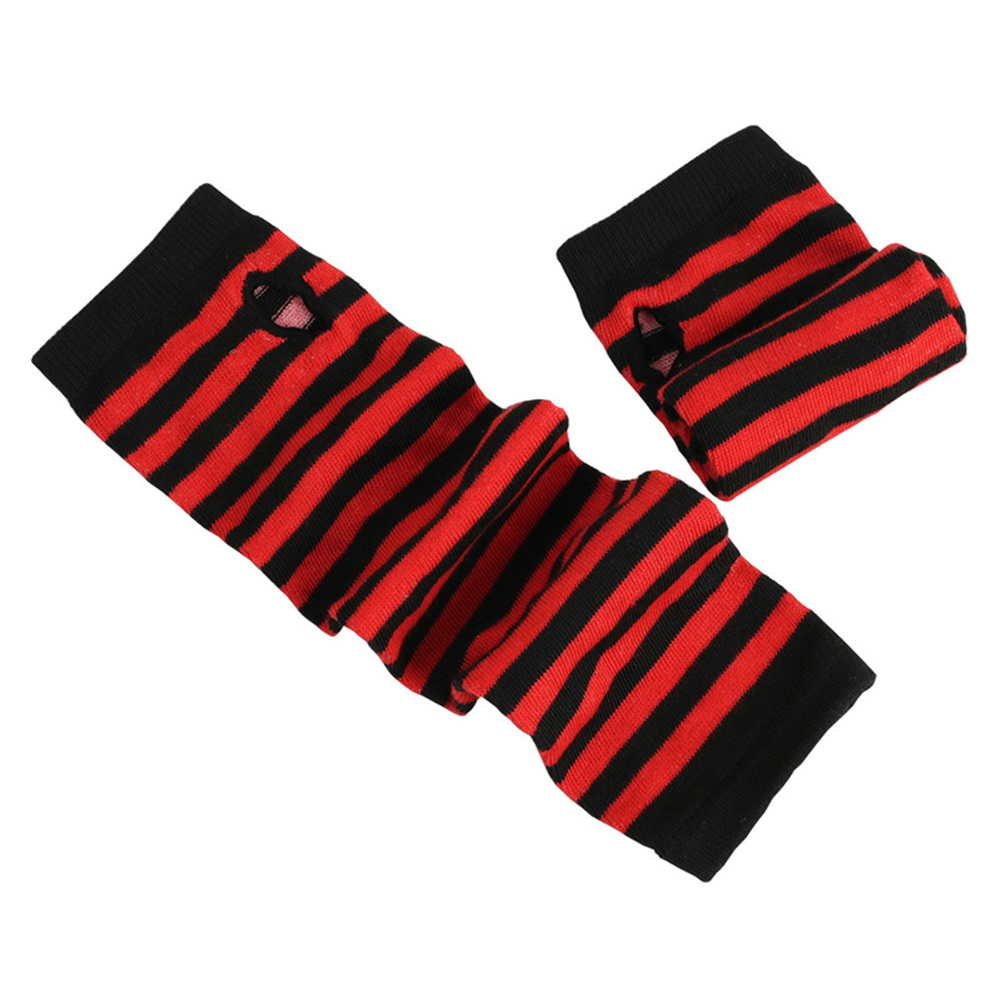 

1 Pair Long Gloves Striped Wristband Cosplay Knitted Elbow Arm Sleeve, 501 Original
