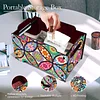 5D DIY Diamond Painting Art Decorative Storage Box Wood Storage Clutch (Flower)