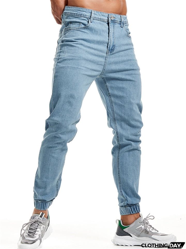 Men's Fashion Comfy Ankle Banded Jeans