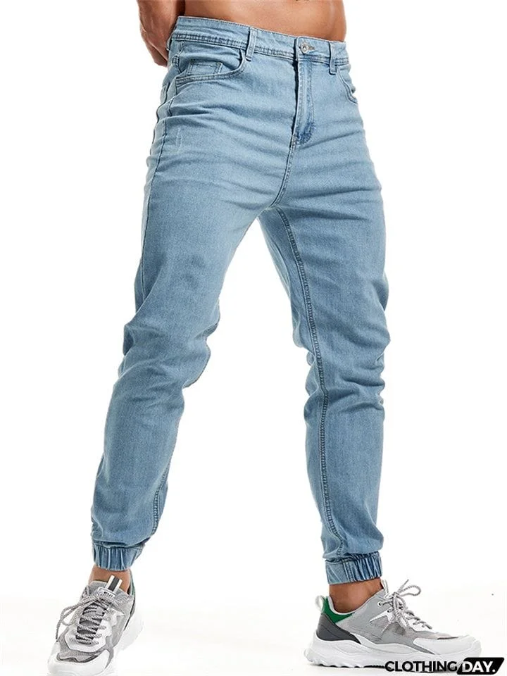 Men's Fashion Comfy Ankle Banded Jeans