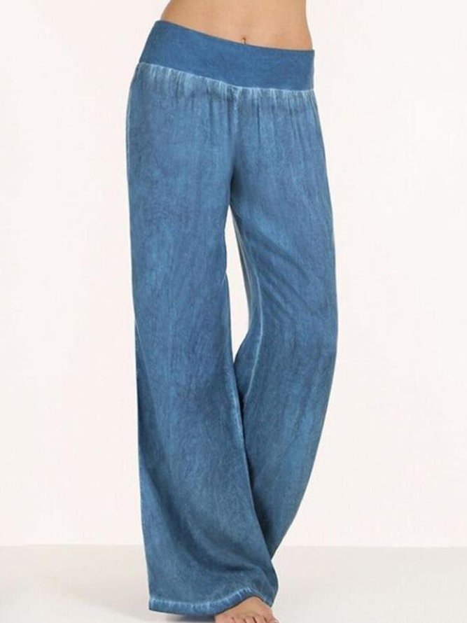 Plus Size Basic Solid Casual Pants Zaesvini