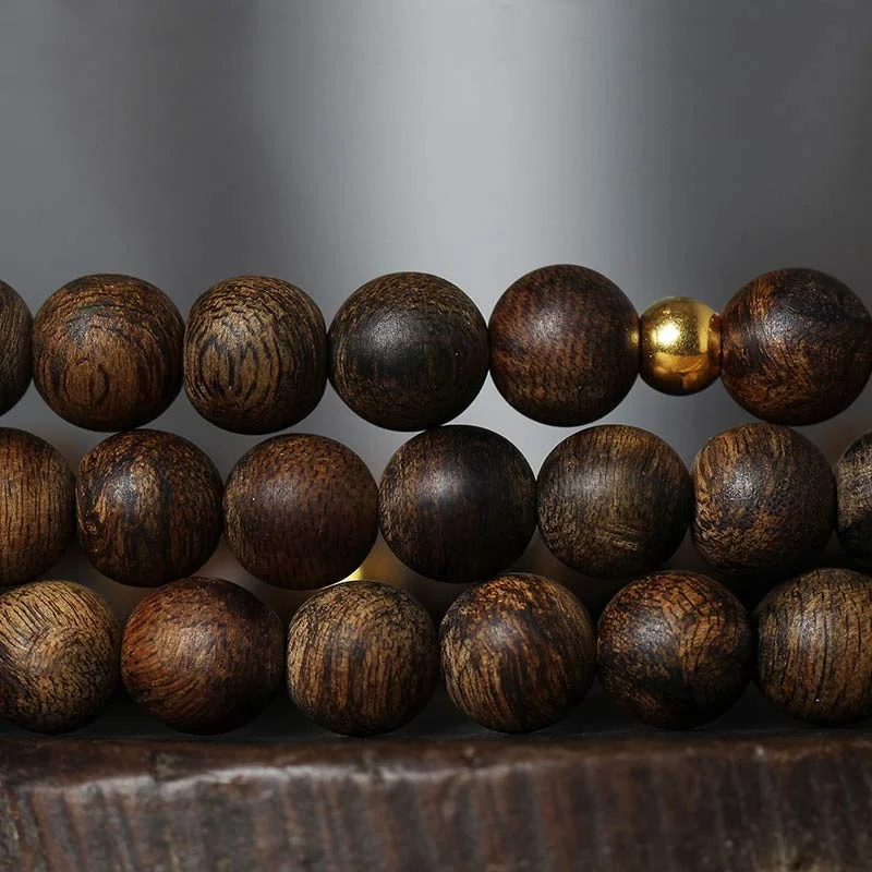 108 Mala Beads Agarwood Turquoise Prayer Meditation Necklace Bracelet Mala