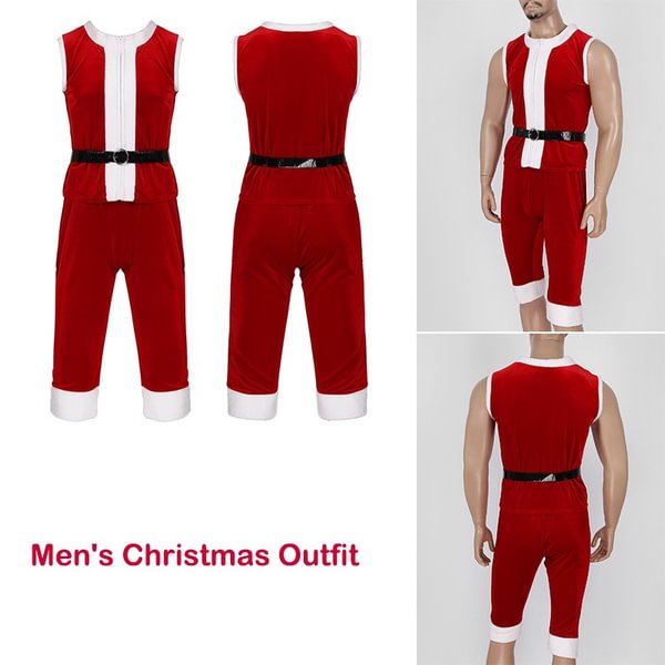 3Pcs/set Men Christmas Outfits Santa Claus Cosplay Costumes Clothes for Christmas Dress-up - Shop Trendy Women's Fashion | TeeYours