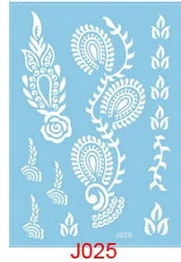 1sheet White Lace Henna Flash Tattoo Butterfly Feather Fake Temporary Tatoo Sticker Summer Style Body Art Beauty Jewelry J017