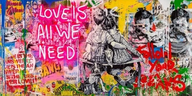 Graffiti Street Art Banksy Art Love Is All We Need Canvas Paintings Poster Print Wall Art for Living Room Home Decor (No Frame)