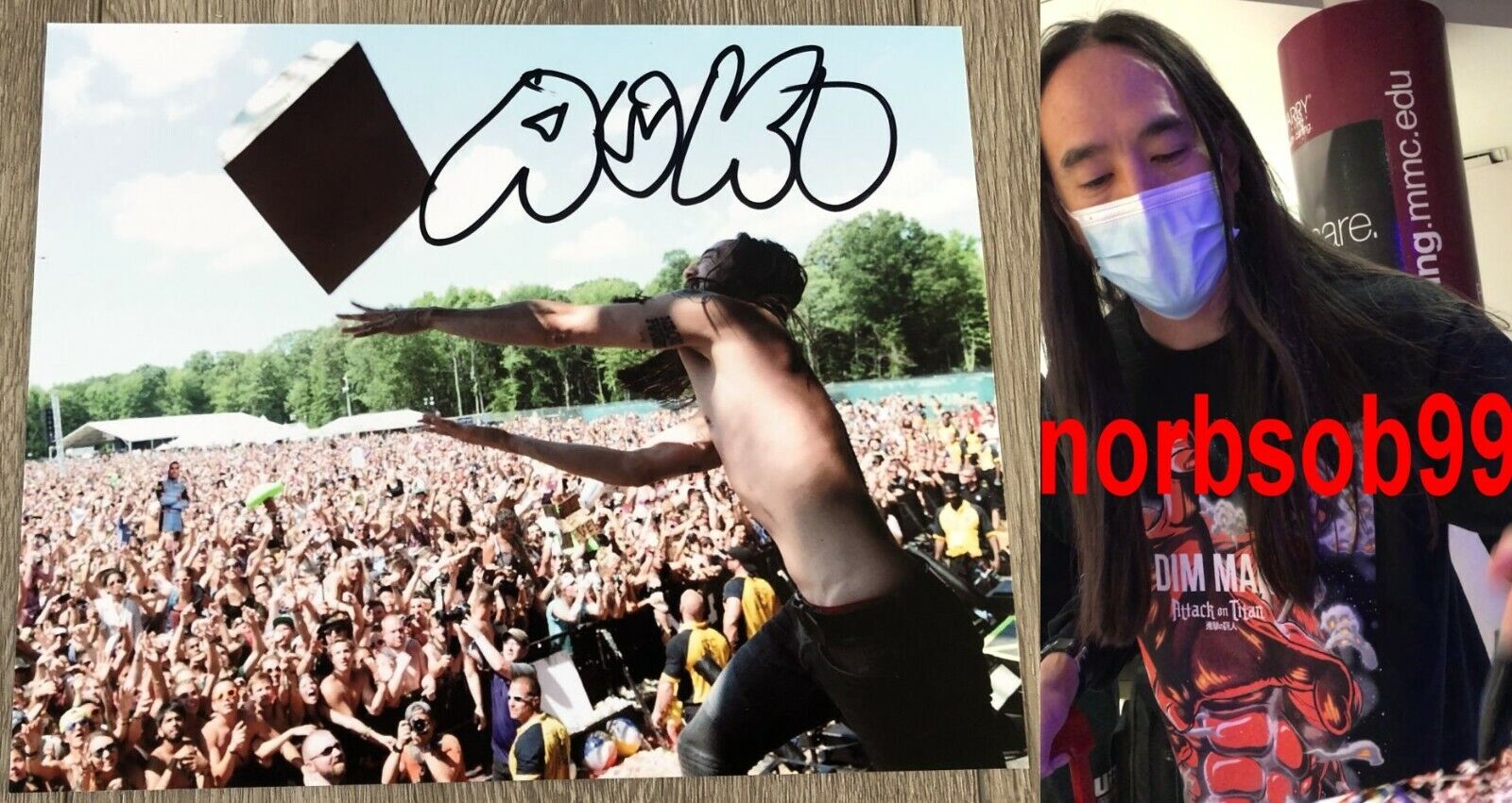 DJ STEVE AOKI SIGNED AUTOGRAPH DIM MAK CAKE 8x10 Photo Poster painting A w/EXACT PROOF