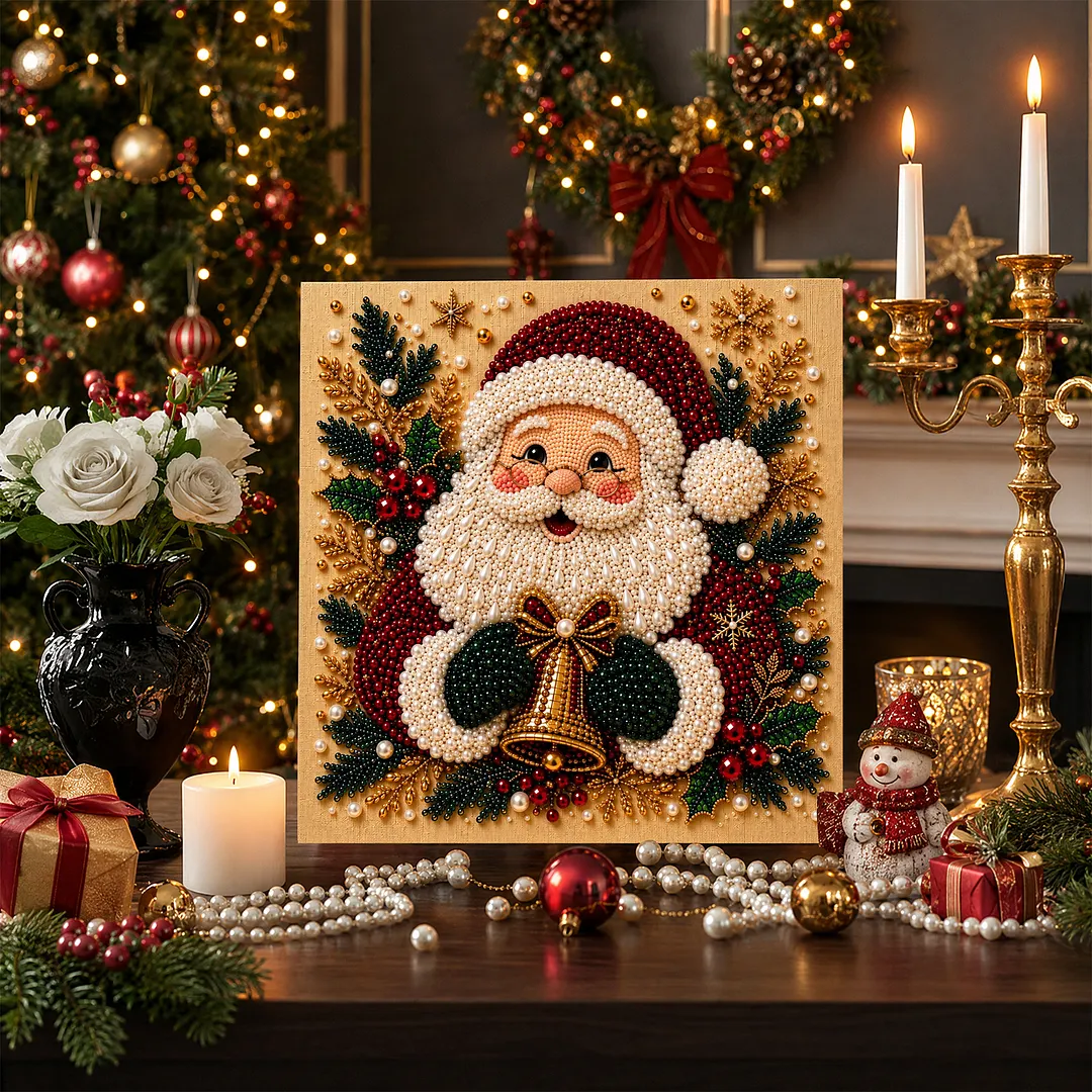 Framed Pearl Painting Kit Santa Claus Craft 11.81x11.81in