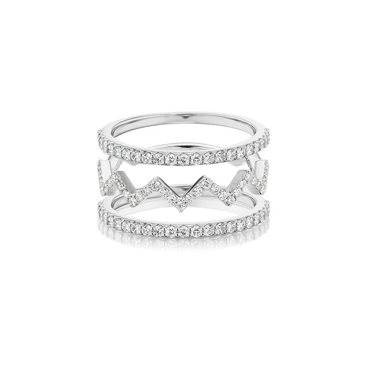 For Daughter - I Will Be There for You Through Them All Folded Three Layer Stacked Ring