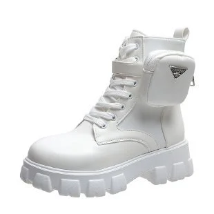Breakj Breakj 2025 New With Round Head Thick-Bottomed Short-Sleesize Female English Style Martin Boots