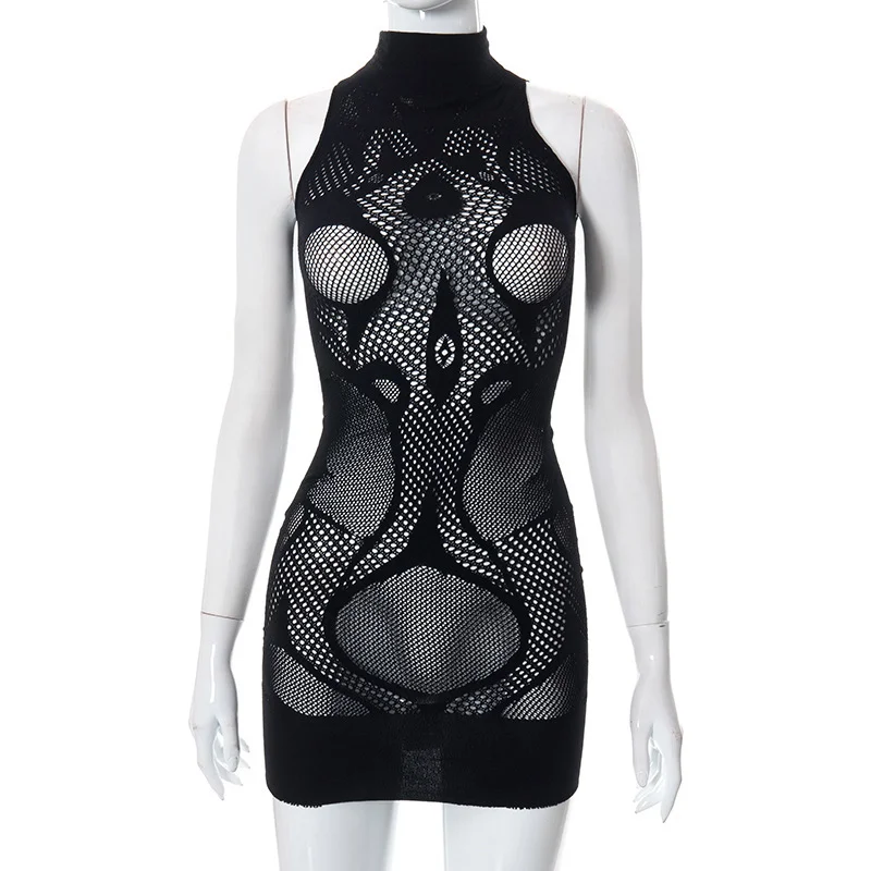 Brownm Brownm Fashion Women's 2023 Spring New Solid Color Sexy Bag Hips Perspective Dress Women