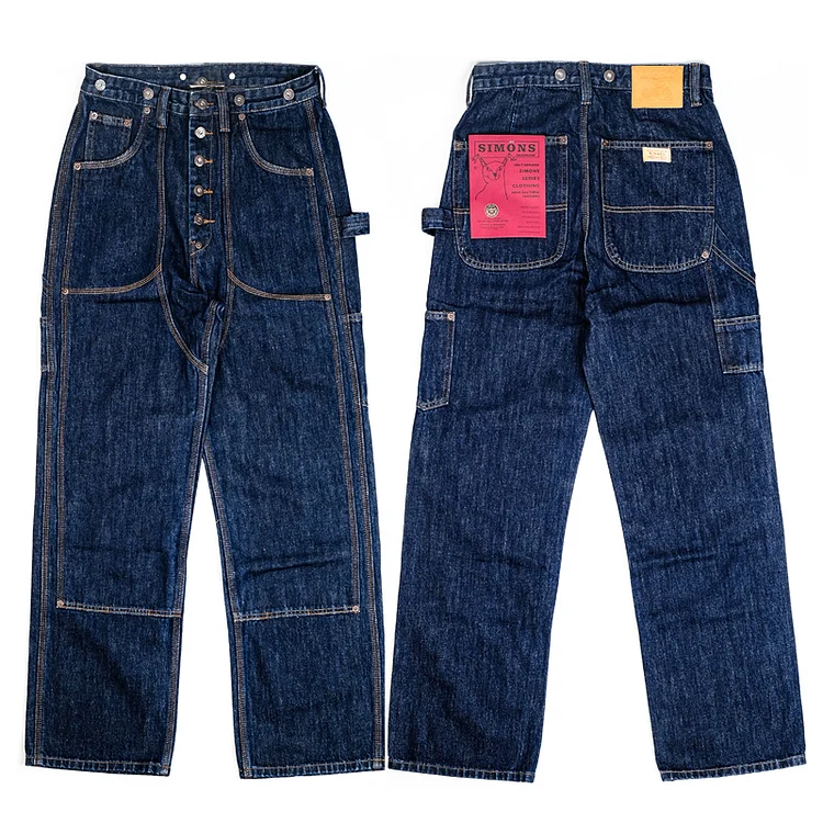 1920 Washed Denim Double Knee Reinforced Logging Pants