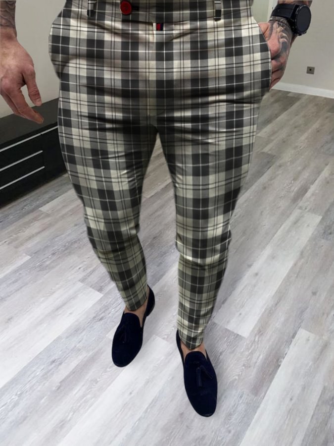 Men's Casual Check Pants