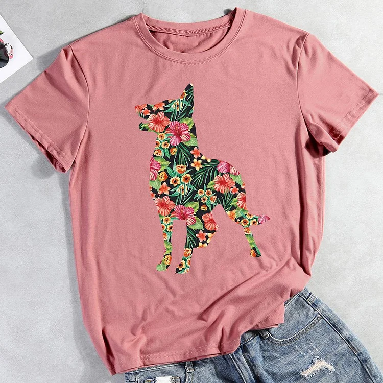 ANB - Flower Funny Dog  T-shirt Tee -012321