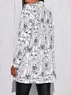 Fashion Graffiti Printed Buttoned Long Sleeve Urban Blazer Outerwear