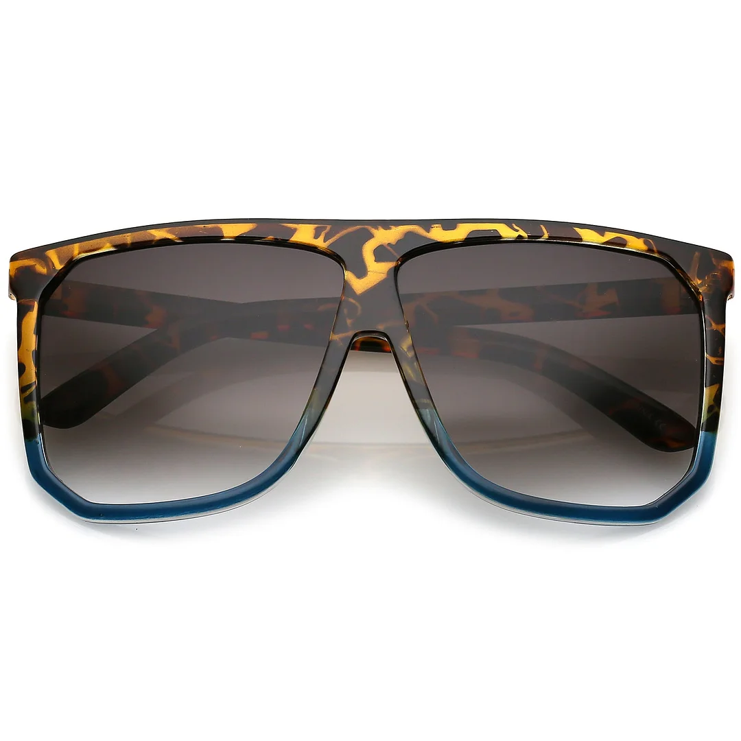 Oversize Two Toned Flat Top glasses With Square Lens 62mm