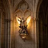 Archangel Michael Resin Wall Sconce Gothic LED Ambient Glow