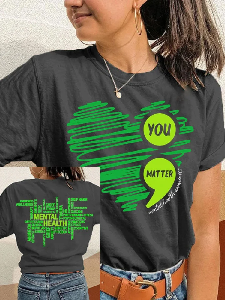 Women'S Heart Healthy Printed Casual T-Shirt
