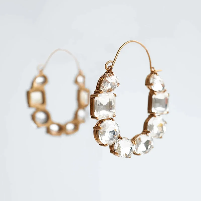 Dvacaman 2020 New Vintage Beaded Feldspar Drop Earrings for Women Boho Handmade Flower Rose Beads Tassel Earrings Dangle Jewelry