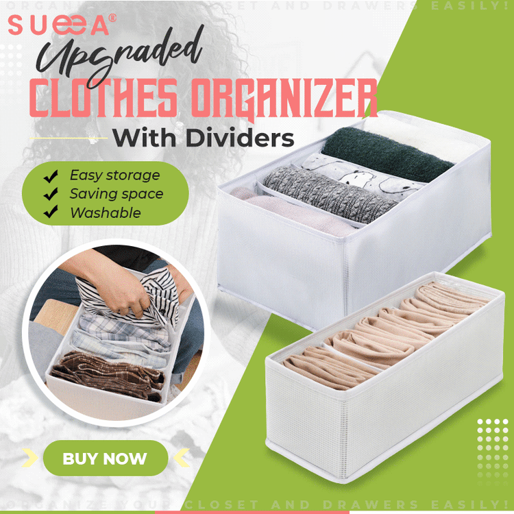 SUEEA® UPGRADED CLOTHES ORGANIZER WITH DIVIDERS