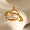 Unique Curving Shape 18K Golden Ring