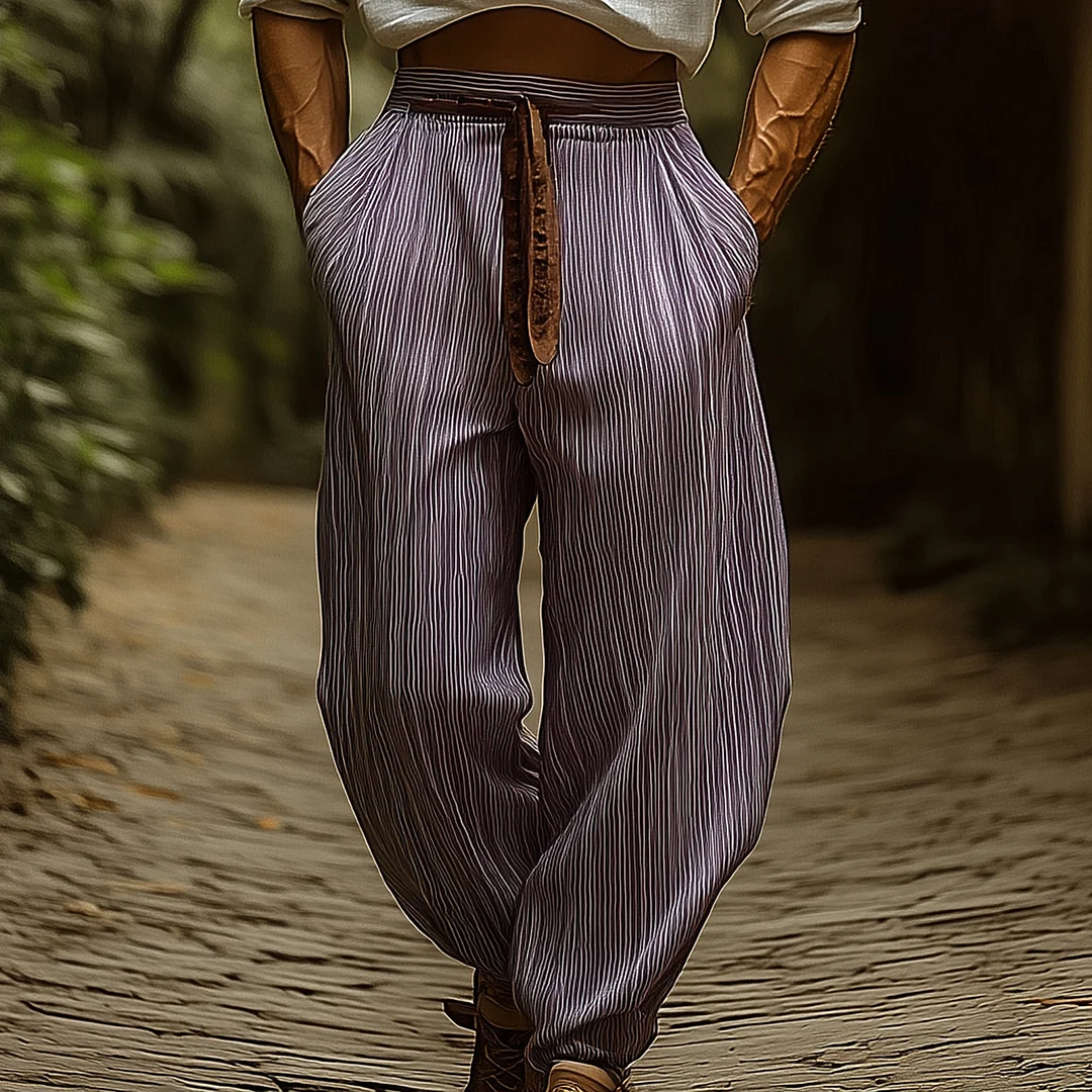 Striped Loose-Fit Lounge Pants For Men - Comfortable And Stylish Loungewear-inspireuse