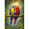 Parrot Full DIY 5D Round Drill Diamond Art Kits Large Size 40*60cm Diamond Dots Paintings Picture Arts Craft Diamond Crystal Rhinestones Painting Kits for Adults/Beginners Gift Home Decor