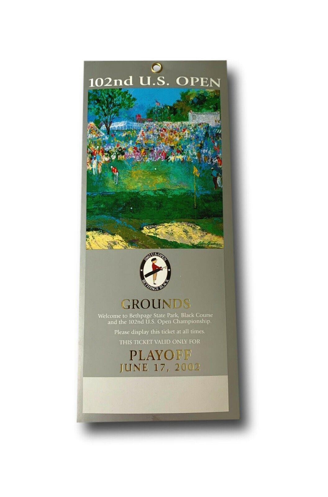 2002 U.S. Open Playoff PGA Authentic Ticket Bethpage Park Grounds 6/17 Woods US