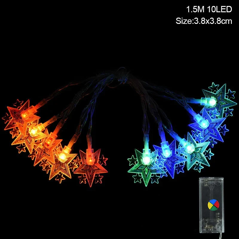 Moon Star LEd Light String Eid Mubarak Decoration for Home Ramadan Kareem Muslim Islamic Decor Hajj Mubarak Eid Gifts Al Adha