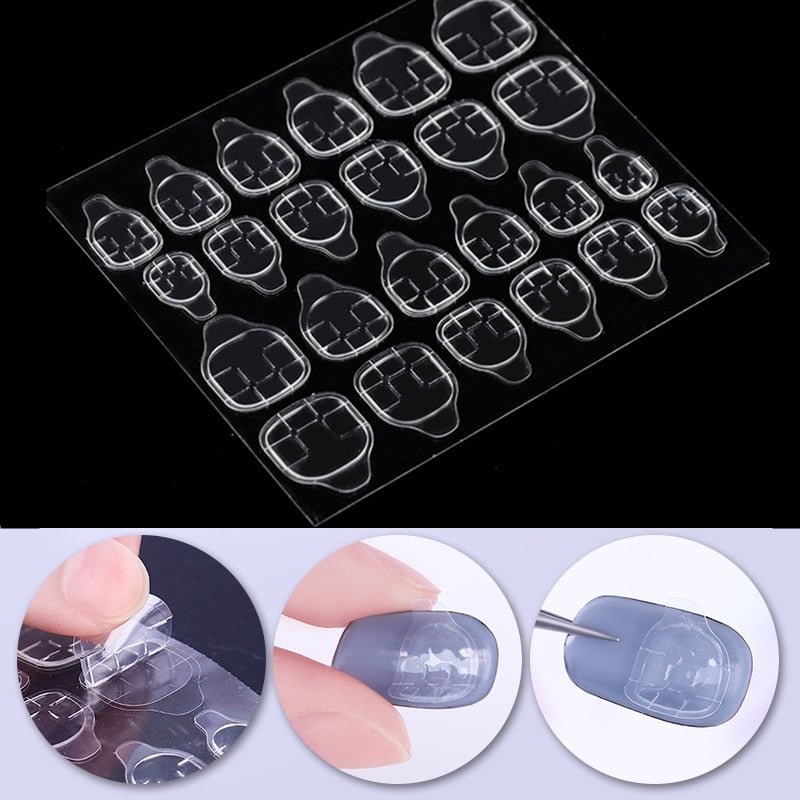 120pcs Double Sided False Nail Art Adhesive Tape Glue Sticker DIY Tips Fake Nail Acrylic  Gel Makeup Tools